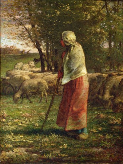 De kleine herderin door Jean Francois Millet